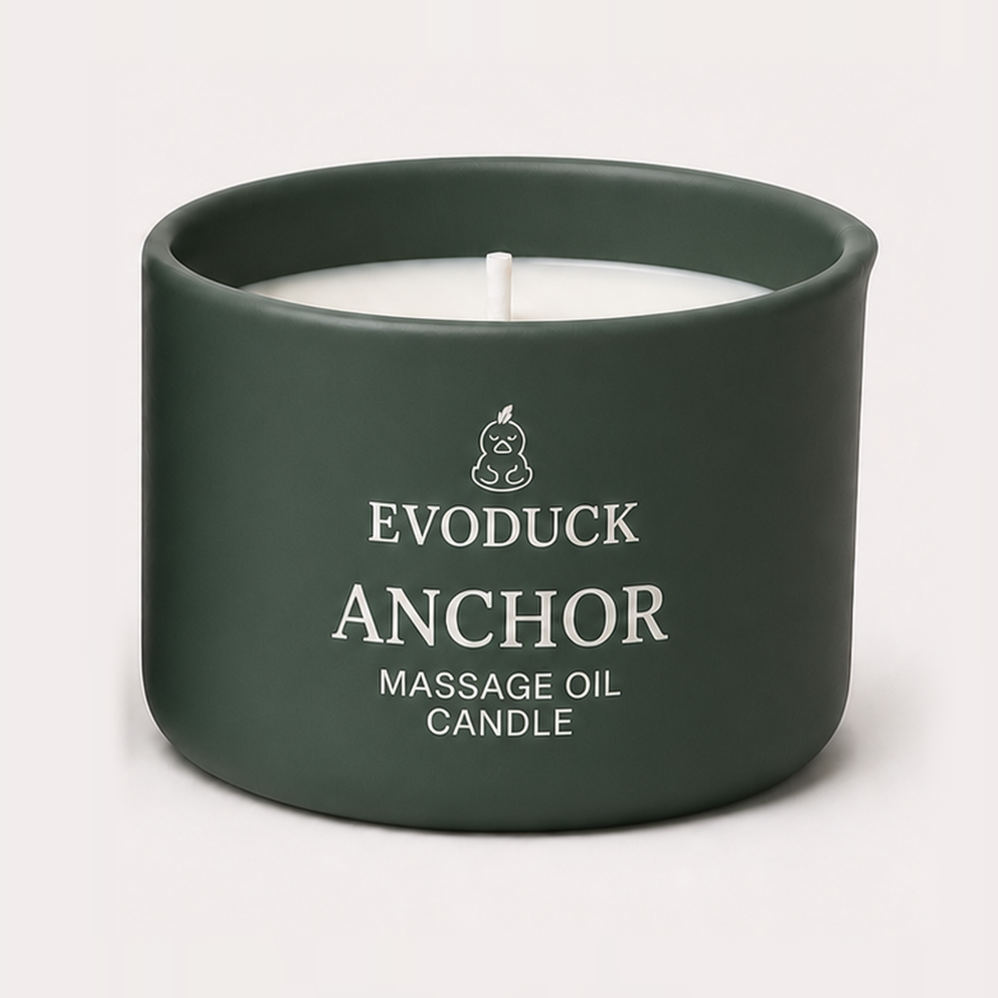 EVODUCK ANCHOR Massage Oil Candle, AI Product Visual