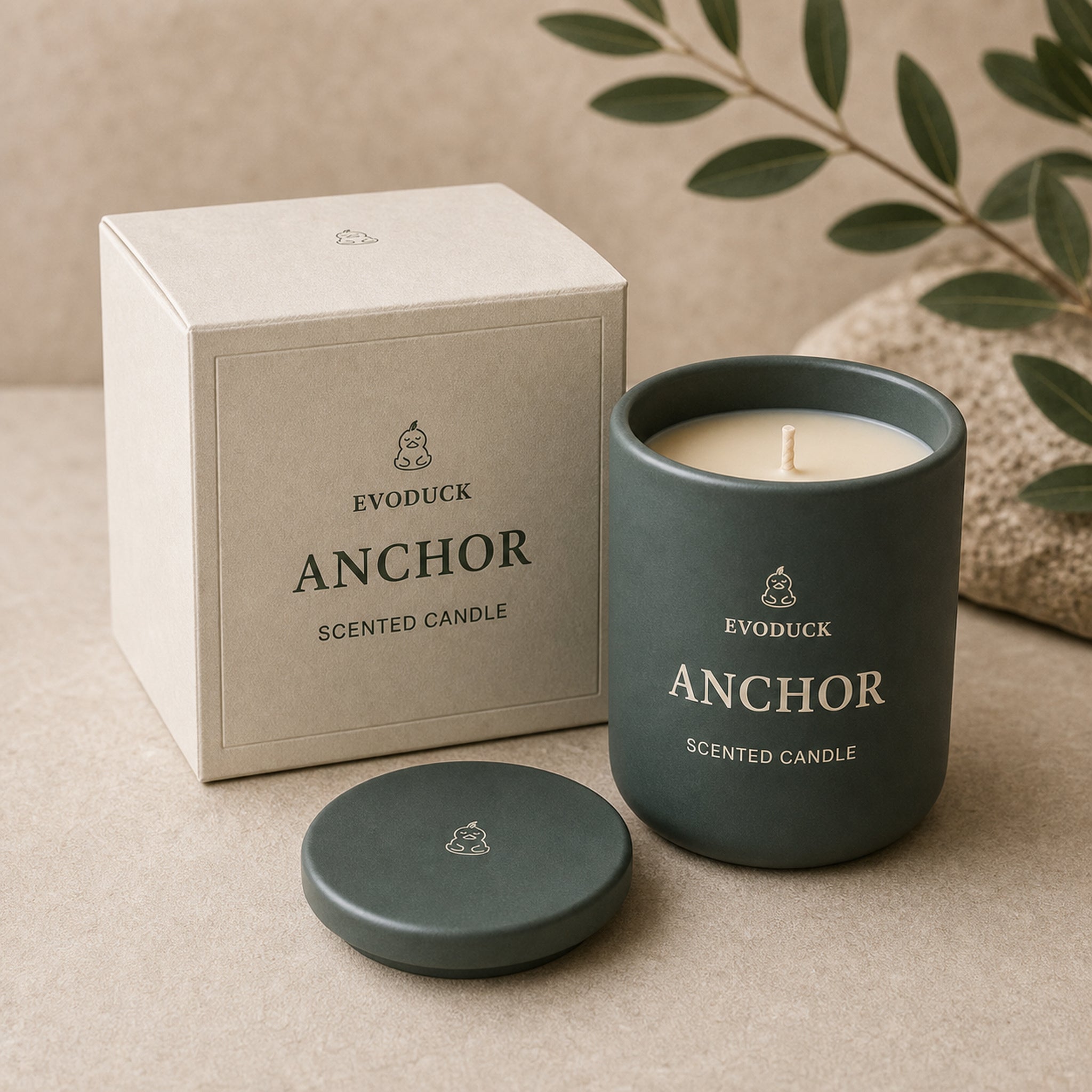 EVODUCK Anchor scented candle 03 packaging product image.