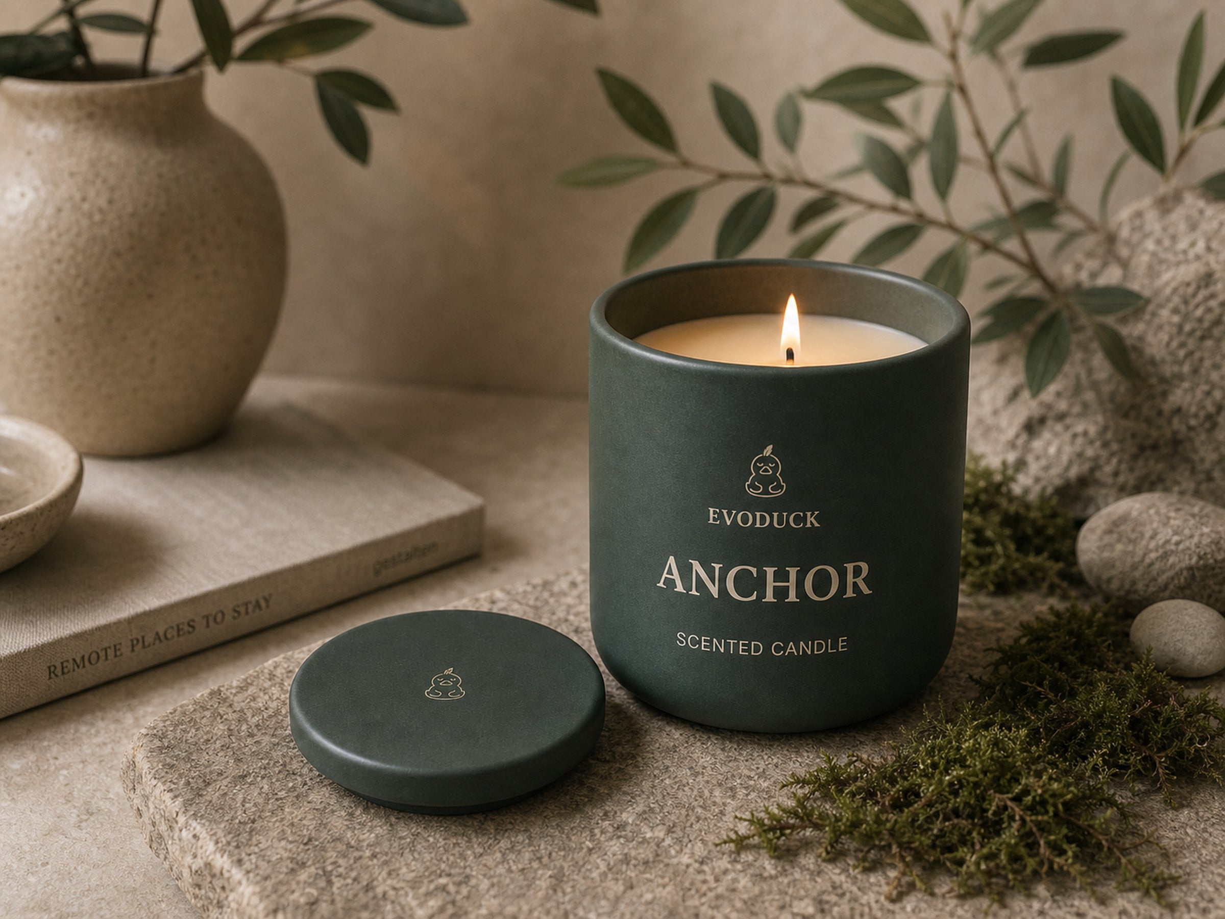 EVODUCK Anchor scented candle 04 mood lifestyle product image.