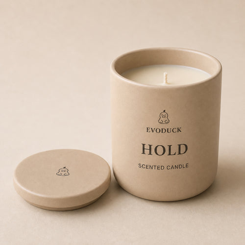 EVODUCK Hold scented candle 01 hero square product image.