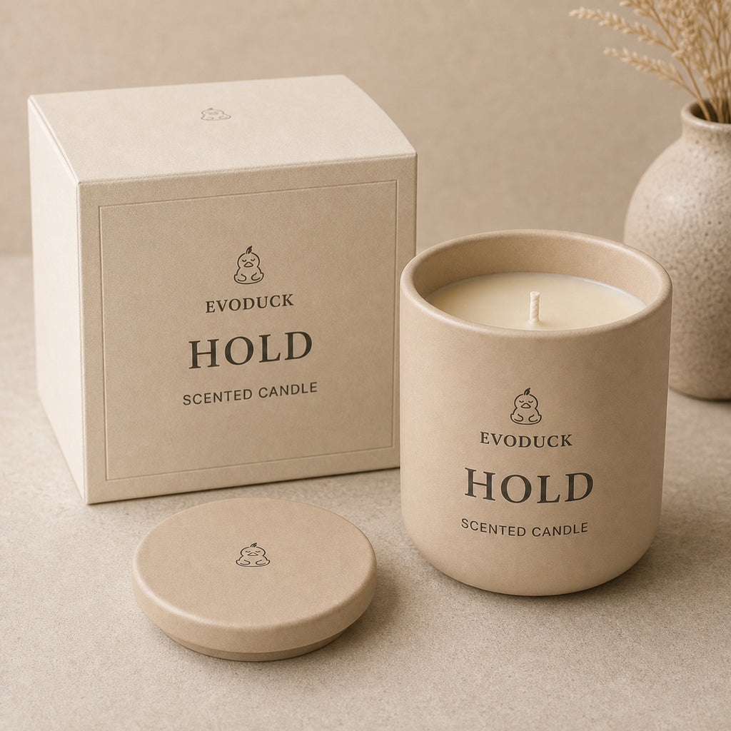 EVODUCK Hold scented candle 03 packaging product image.