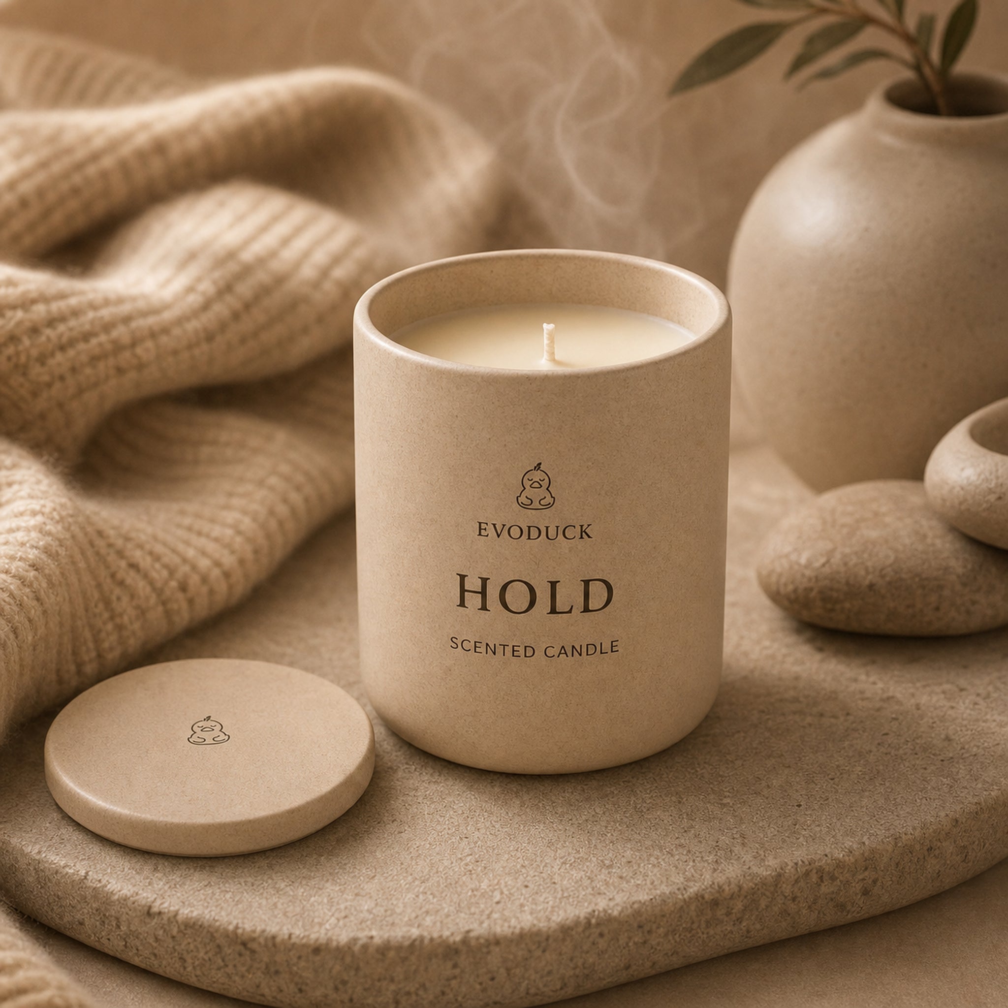 EVODUCK Hold scented candle 06 scent texture product image.