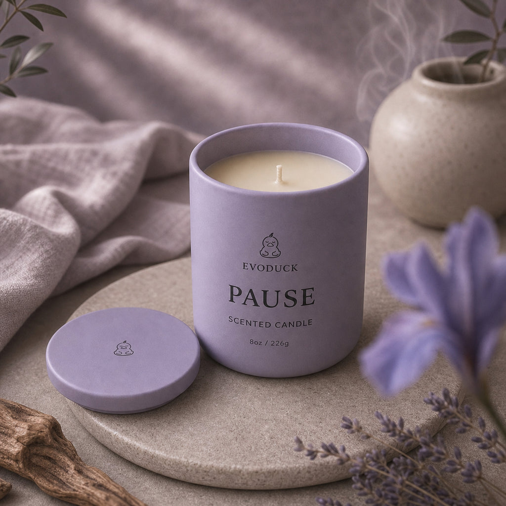 EVODUCK Pause scented candle 06 scent texture product image.