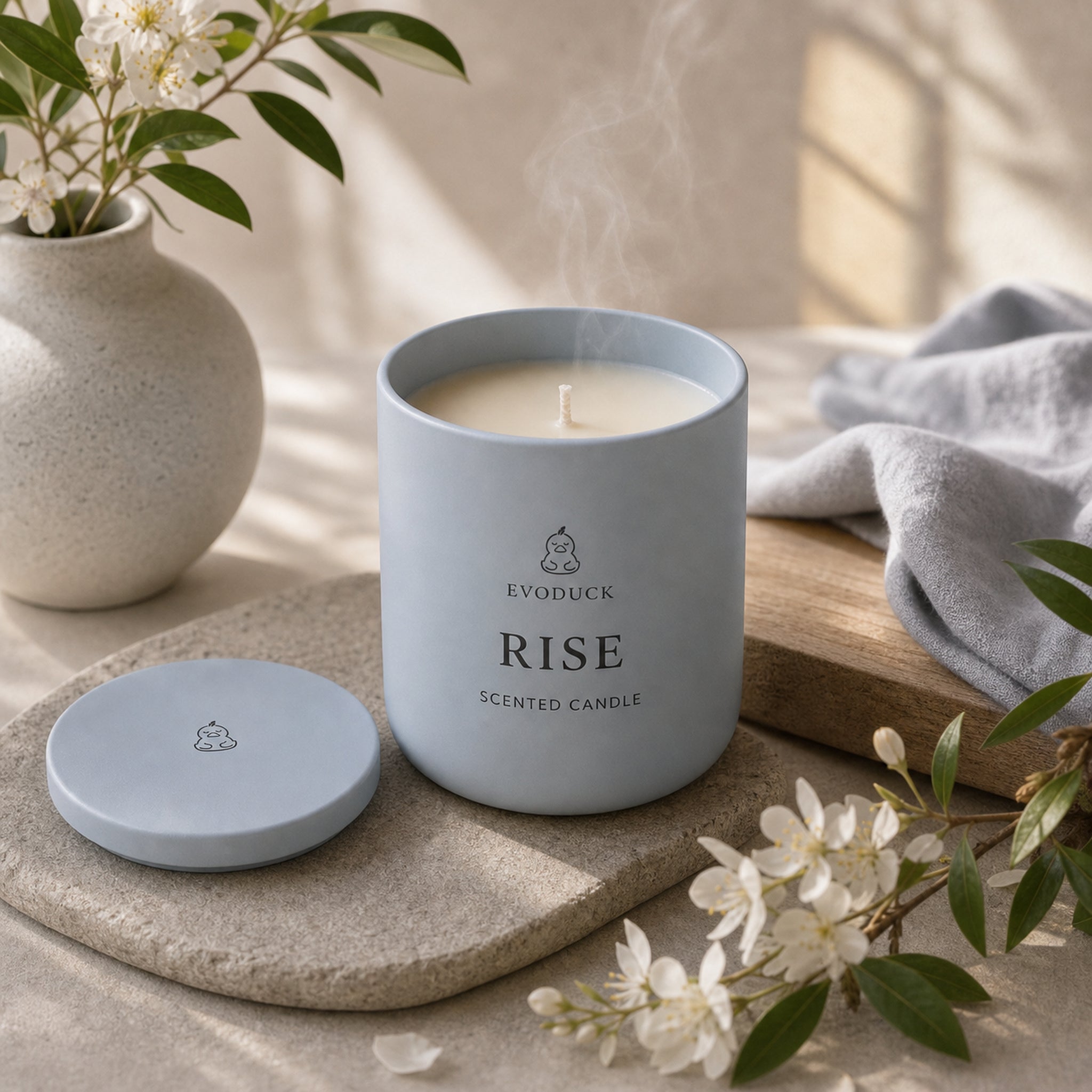 EVODUCK Rise scented candle 06 scent texture product image.