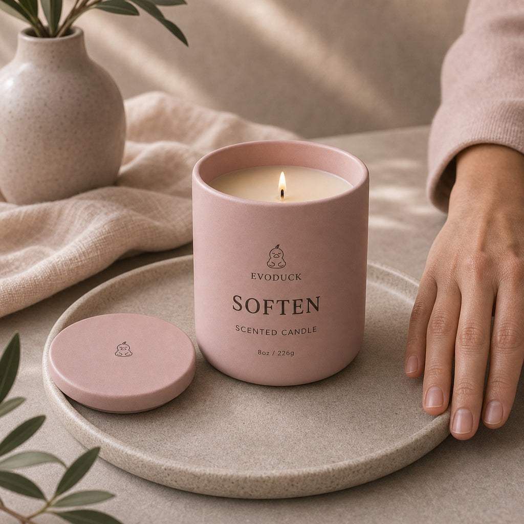 EVODUCK Soften scented candle 07 safety scale product image.