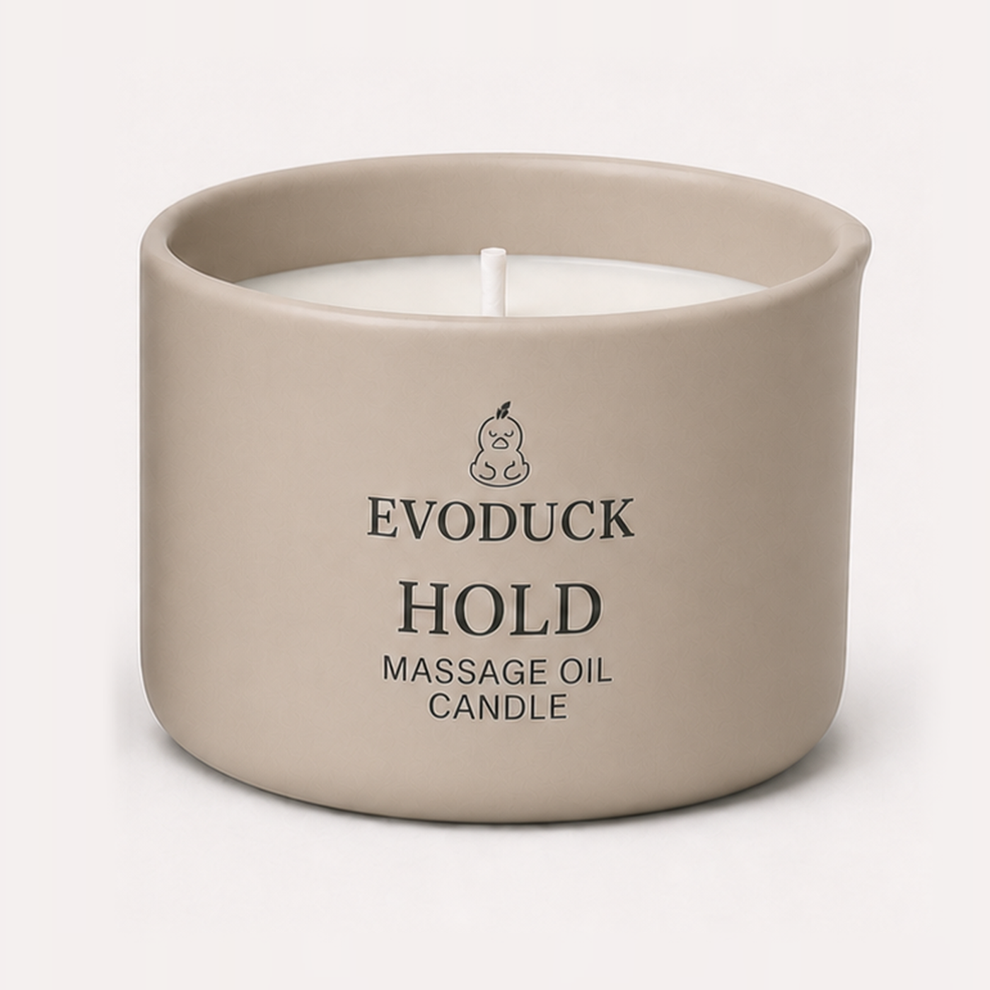 EVODUCK HOLD Massage Oil Candle, AI Product Visual